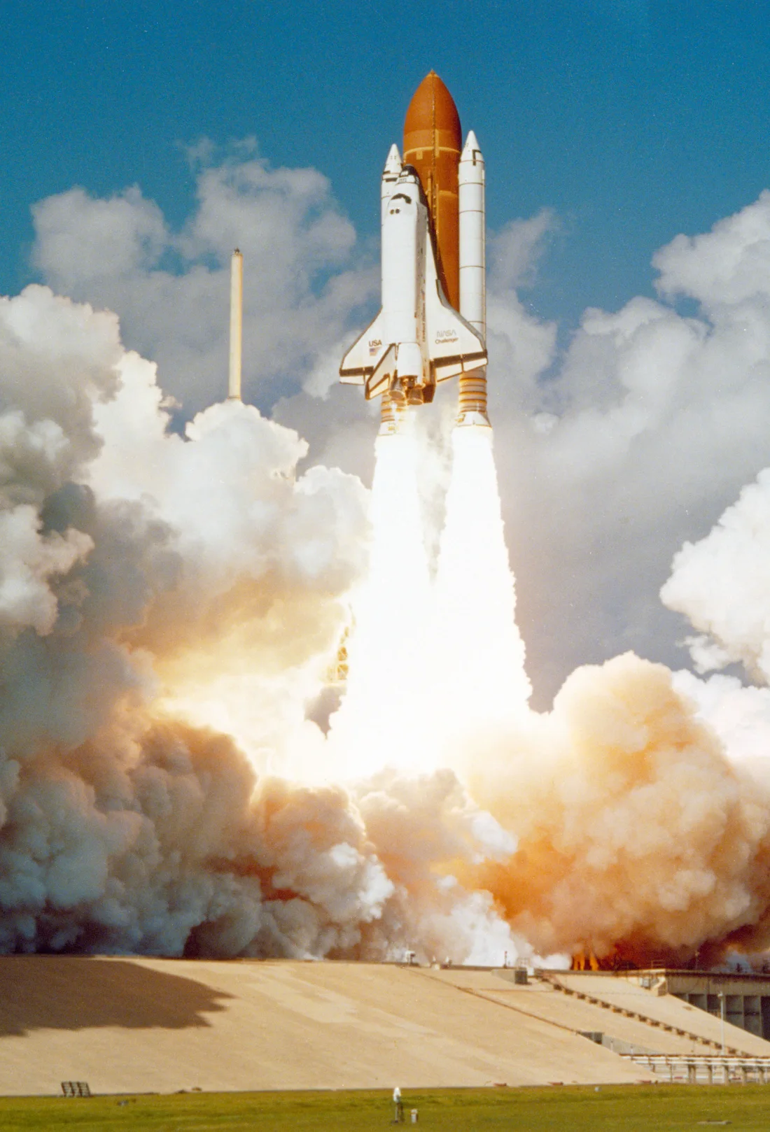 A space shuttle launching